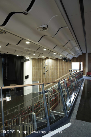 Bridge Academy
Acoustic GRG Products Ltd manufactured and installed a range of RPG products at The Bridge Academy in the hall, classrooms and practice rooms.
The Main Hall features suspended ceiling Waveform Spline with stretch fabric lining the back wall. AGRG BridgeAcademy15Oct09009.jpg