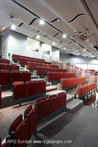 Bridge Academy
Acoustic GRG Products Ltd manufactured and installed a range of RPG products at The Bridge Academy in the hall, classrooms and practice rooms.
The Main Hall features suspended ceiling Waveform Spline with stretch fabric lining the back wall. AGRG BridgeAcademy15Oct09026.jpg
