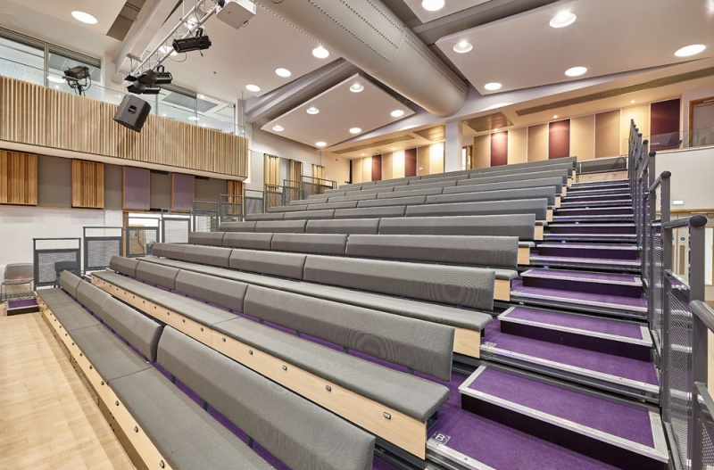 A selection of our acoustic wood products were specified for the new performing arts centre at Putney High School and installed by our team. The rear wall behind the seating features fabric wrapped panels, finished in the clients own choice of fabric.
Photos by Adam Coupe Photography 8.jpg